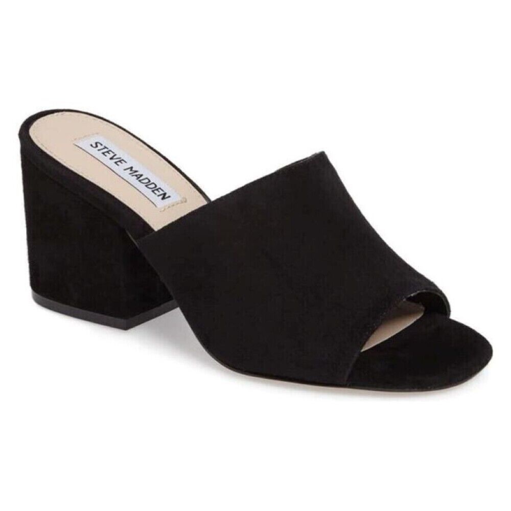 Steve Madden Dalia Black Suede Heeled Sandals
